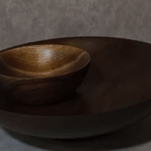 Platter and bowl set. Black Walnut.