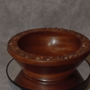 Blood wood bowl, Carnelian inlay